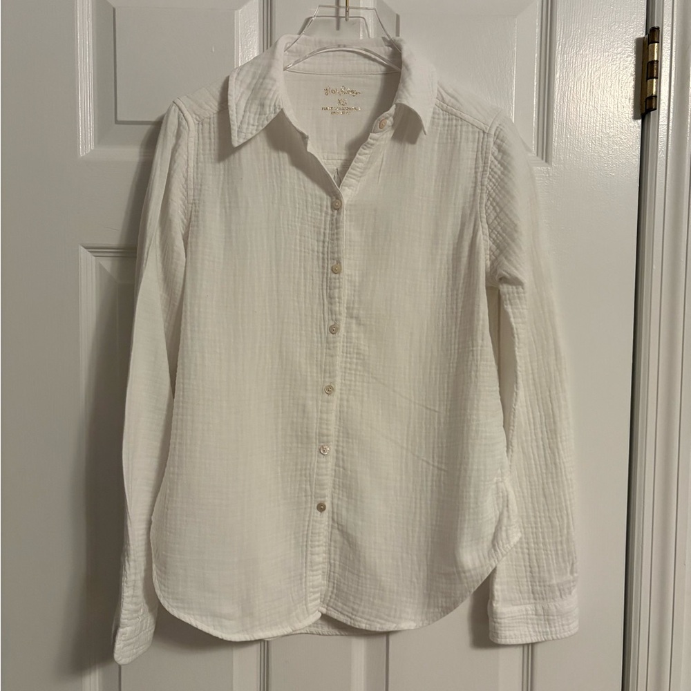Lilly Pulitzer White Gauze Button-Front Shirt